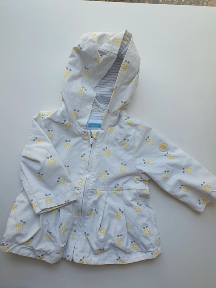 Blouson à capuche trench imperméable Obaïbi 6 mois 68cm - photo numéro 7