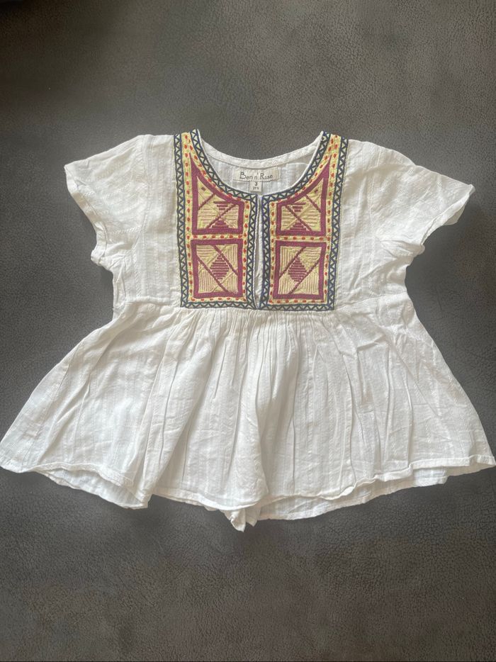 Chemisier fille blanc 3 ans