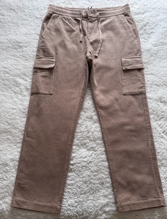 Lot 2 pantalons cargo BZB – Côtelé imitation velours – kaki & beige – taille XL - Neuf - valeur 40€ - photo numéro 2