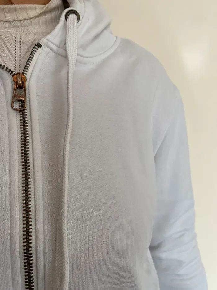 sweat à capuche blanc h&m taille M - photo numéro 2