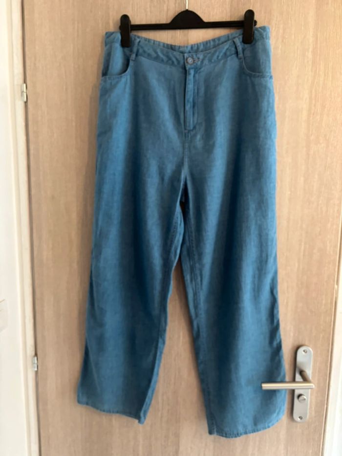 Sublime pantalon en lin et coton couleur jean- Harris Wilson - T42
