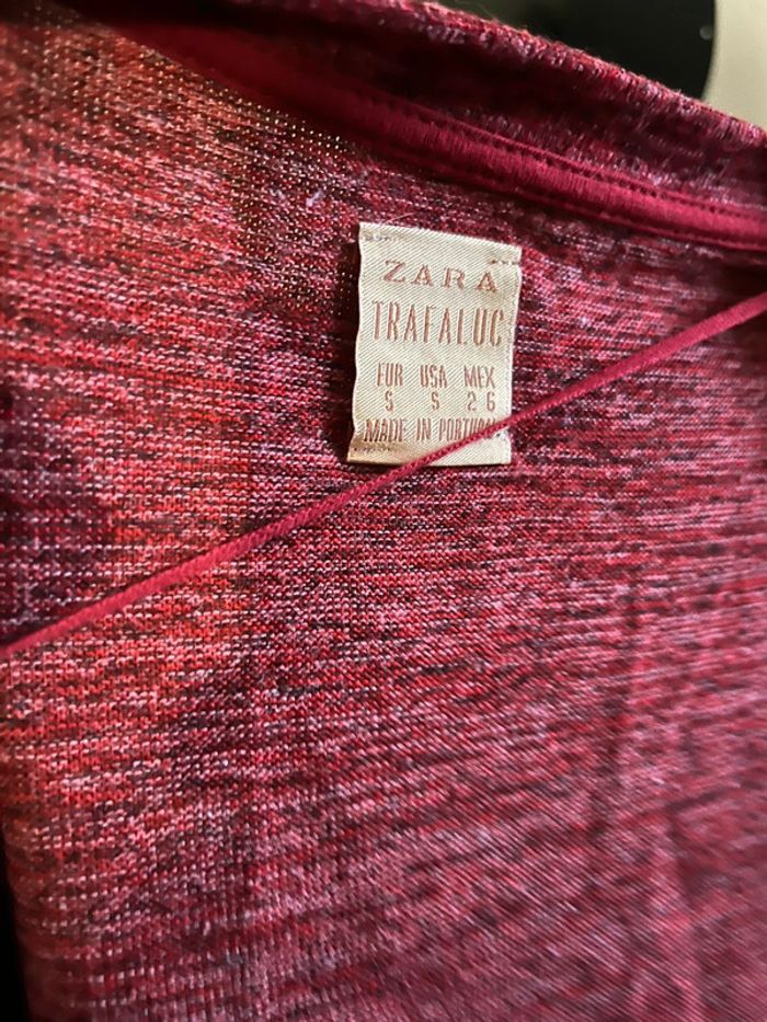 T-shirt crop top épais avec effet épaulettes - rouge foncé - photo numéro 12