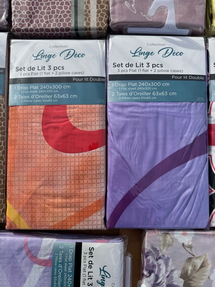 Drap plat avec 2 taies d’oreiller neuf - photo numéro 2