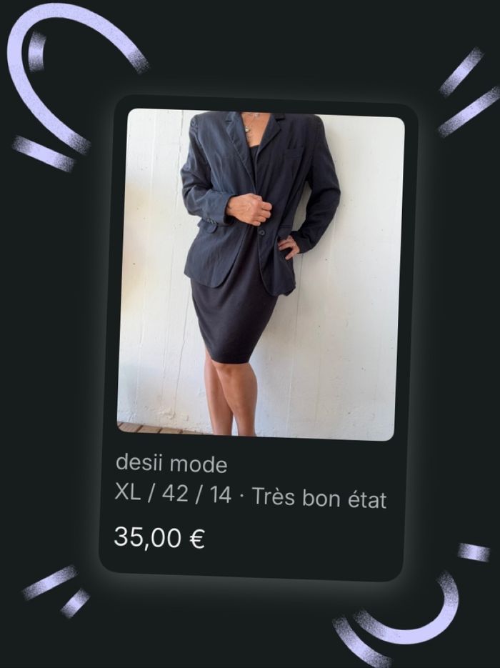 Veste blazer vintage, italienne avec épaulettes en pur laine vierge, toute doublée Desii Mode