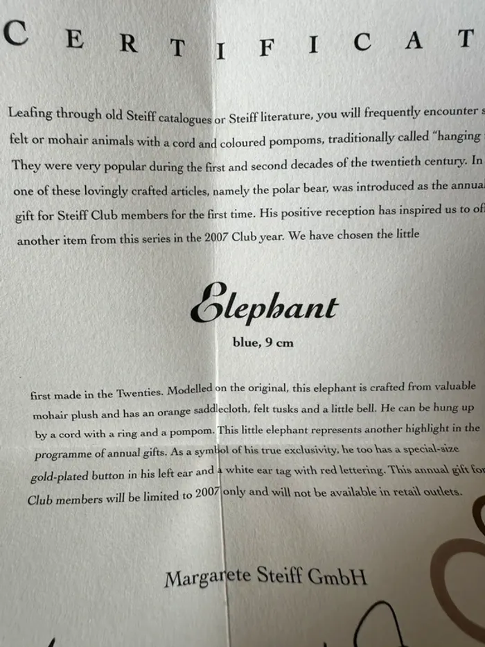 Éléphant Steiff - photo numéro 3