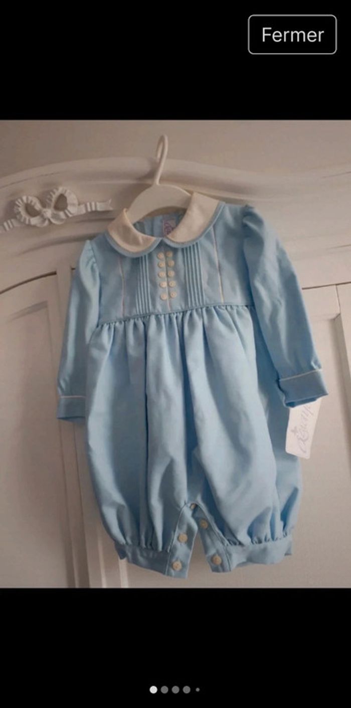 combinaison de
baptême / combinaison de
cérémonie bébé 9 mois bleu
clair - photo numéro 5