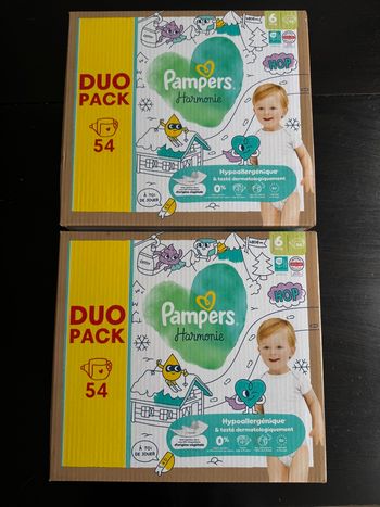 108 couches Pampers harmonie taille 6