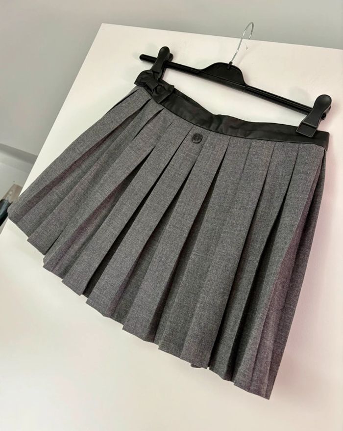 Minijupe grise plissée style écolière Chipie 38 vintage