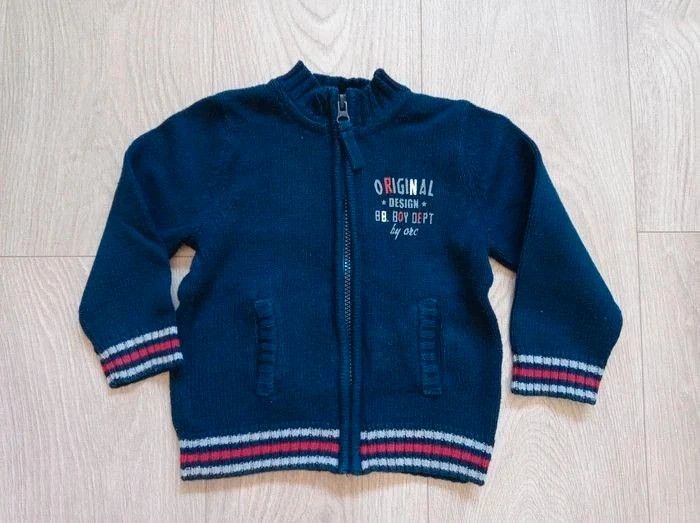 Gilet zippé bleu marine Orchestra 18 mois