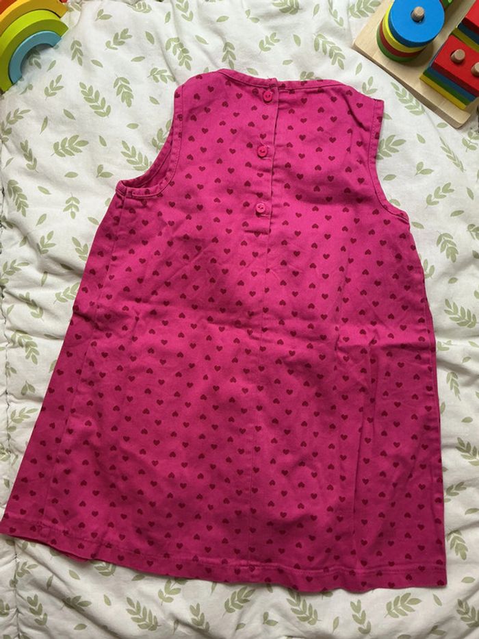 robe sans manches rose motifs coeurs bébé rêve 24 mois - photo numéro 5