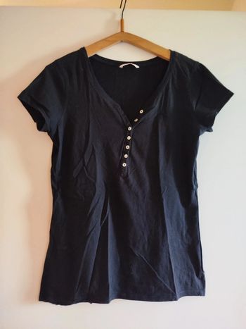 T-shirt noir Camaïeu