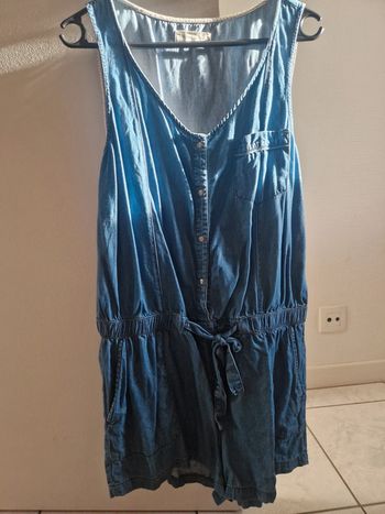 Combi-short bleu jean