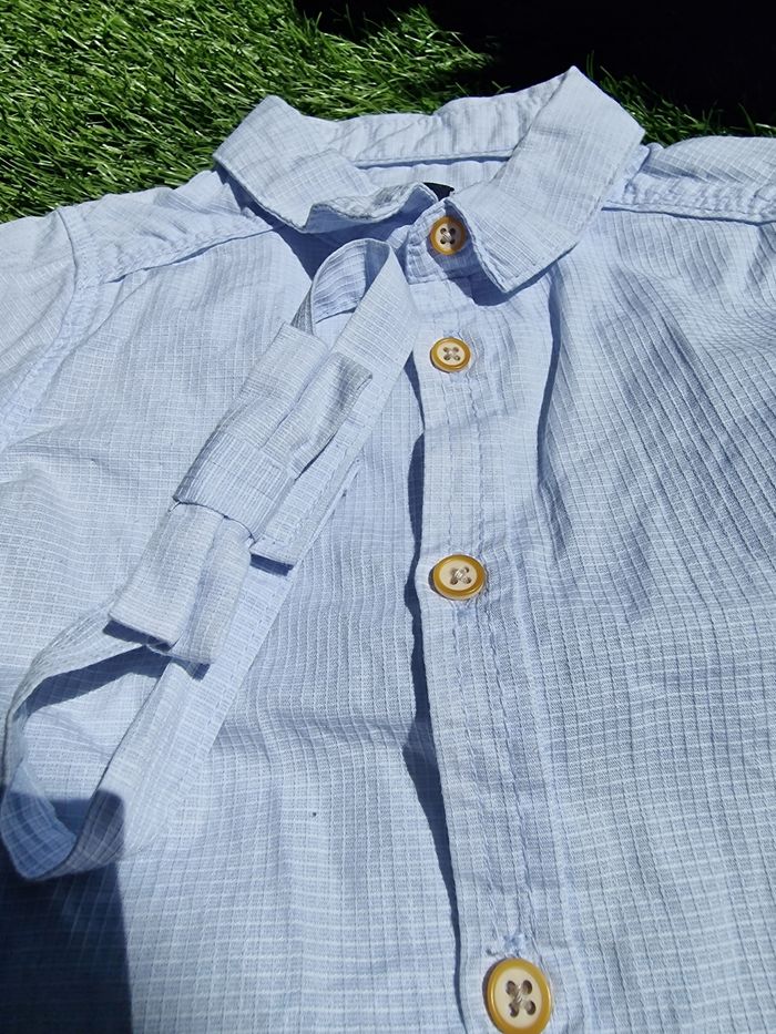 Chemise bleu-ciel avec un papillon garçon 9-12 mois - photo numéro 8