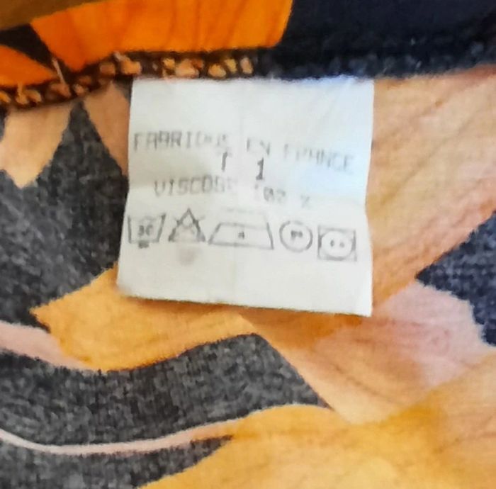 Paréo jupe portefeuille noir et orange, taille unique - photo numéro 5