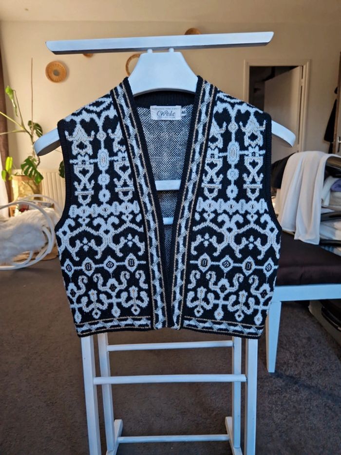Gilet sans manche tricoté vintage