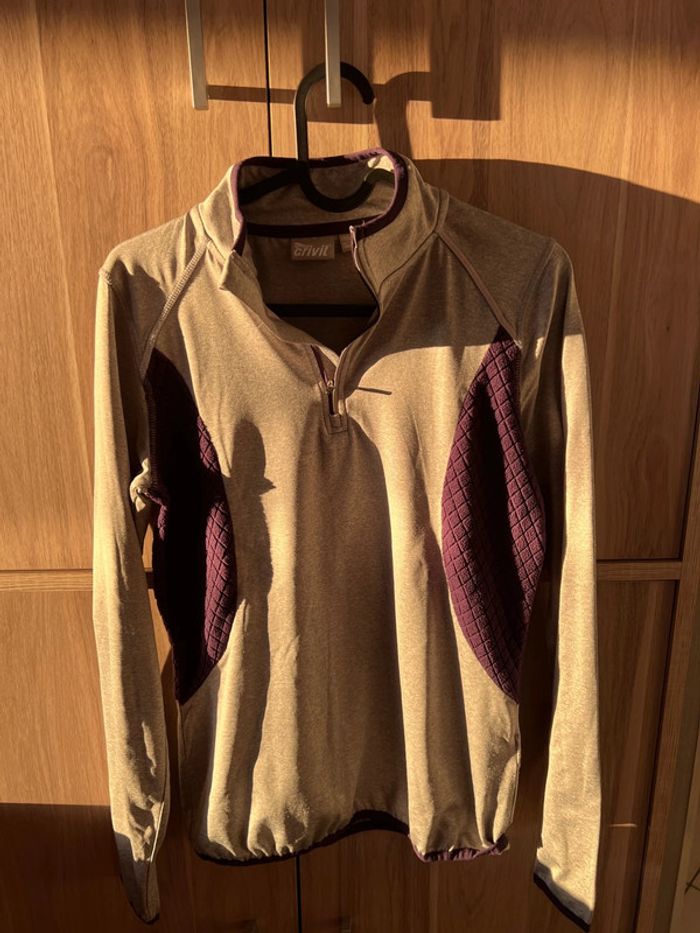 Sweat crivit gris et violet