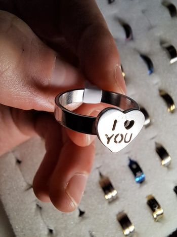 Bague acier inoxydable silhouette