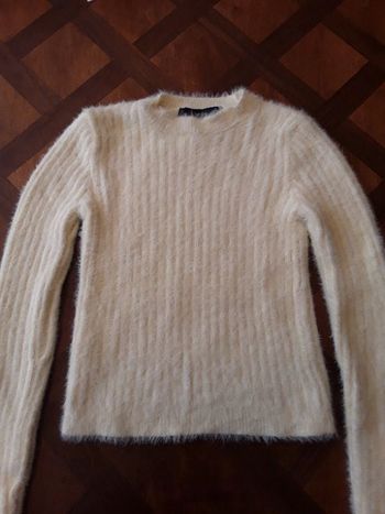 Pull tout doux jaune pâle femme XS MNG TBE