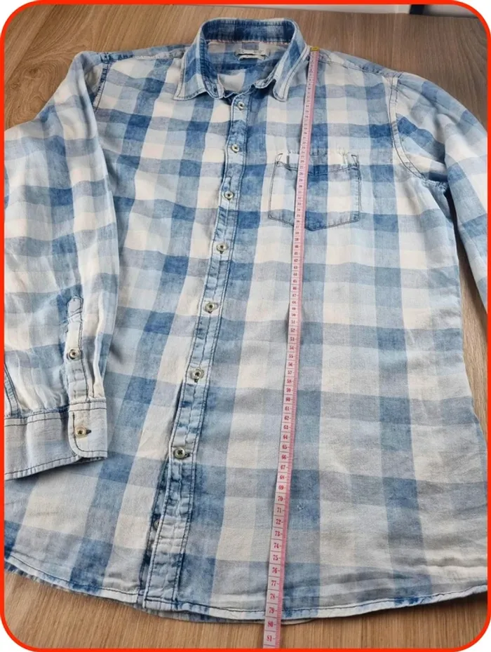 Chemise à rayures bleu et blanc Celio Taille L - photo numéro 4