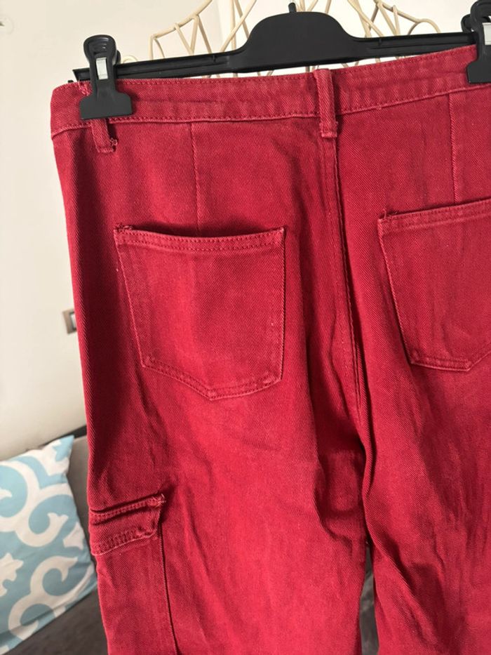 Baggy pantalon rouge large jean taille L - photo numéro 7
