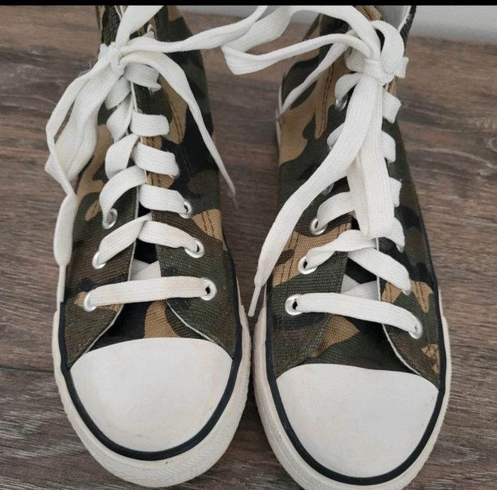 Baskets toile kaki militaire T 37 - photo numéro 2