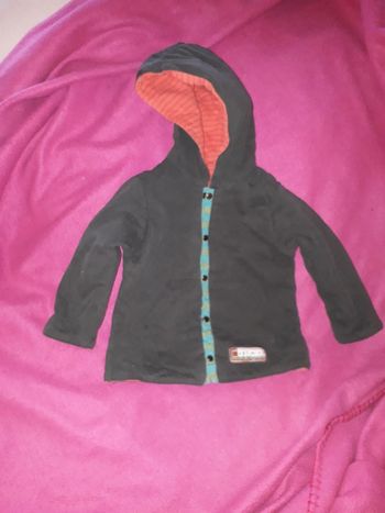 Catimini veste gilet réversible kaki orange taille 9 mois