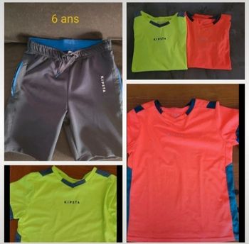 1 short + 2 t-shirt kipsta 6ans