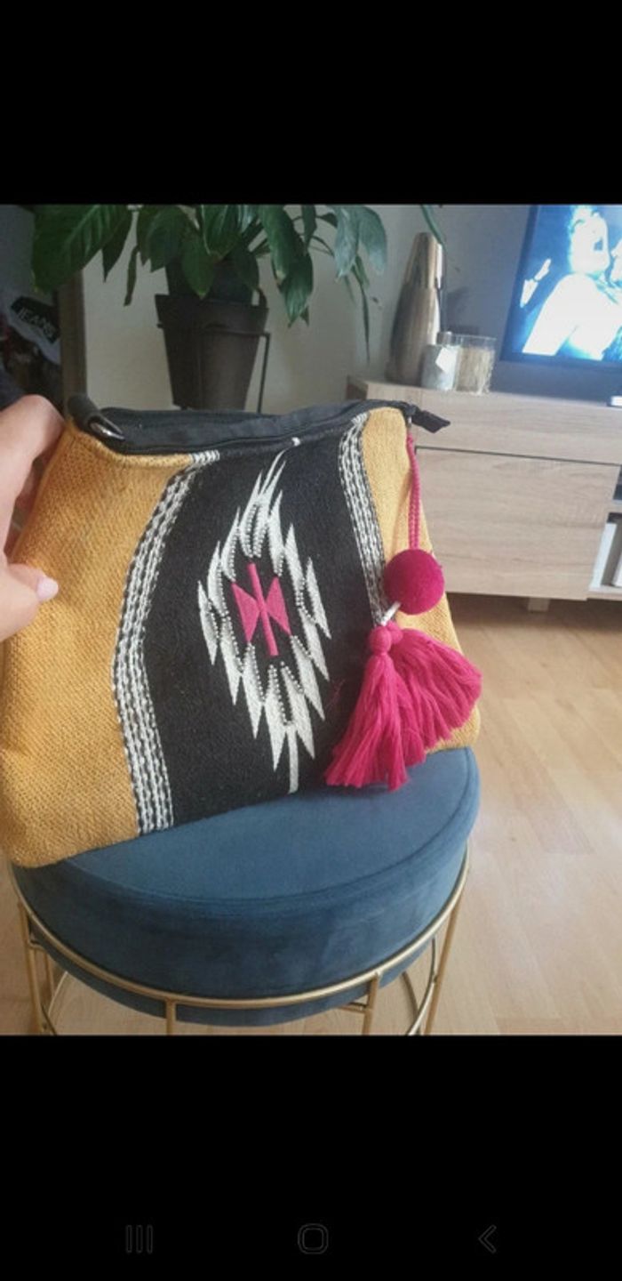 Pochette "cache-cache" moutarde et noire - photo numéro 2