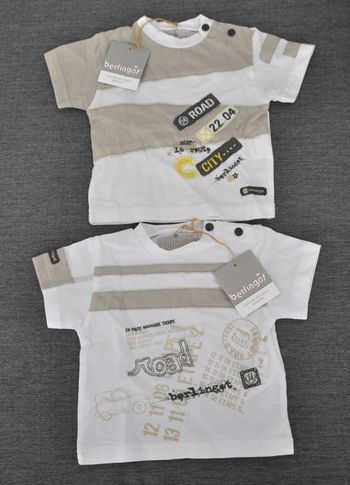Lot de 2 t-shirt bébé Berlingot 3 mois NEUF