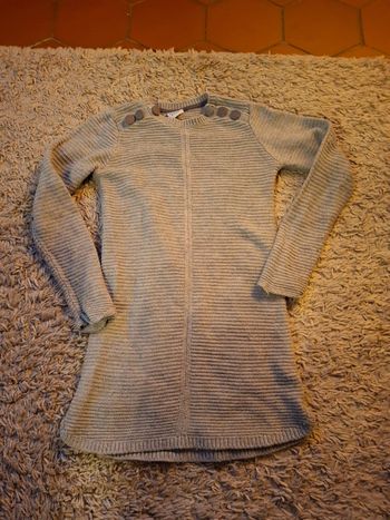 Magnifique robe pull gris fille tape à l'œil 8 ans