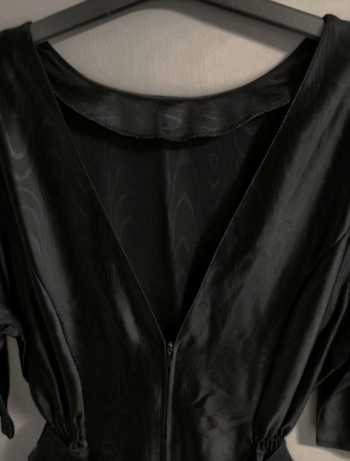 Robe vintage noire années 80 avec grand noeud - photo numéro 3