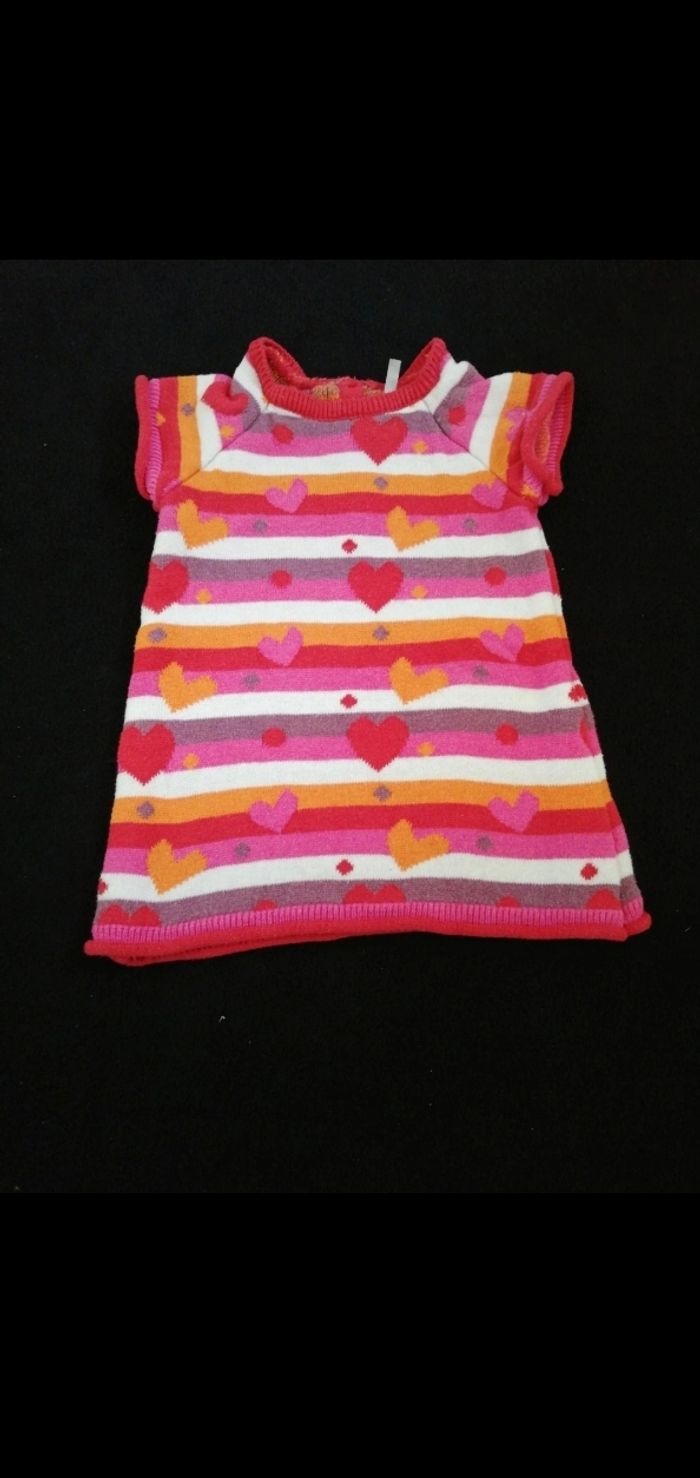 Robe tunique rose à rayure fille orchestra