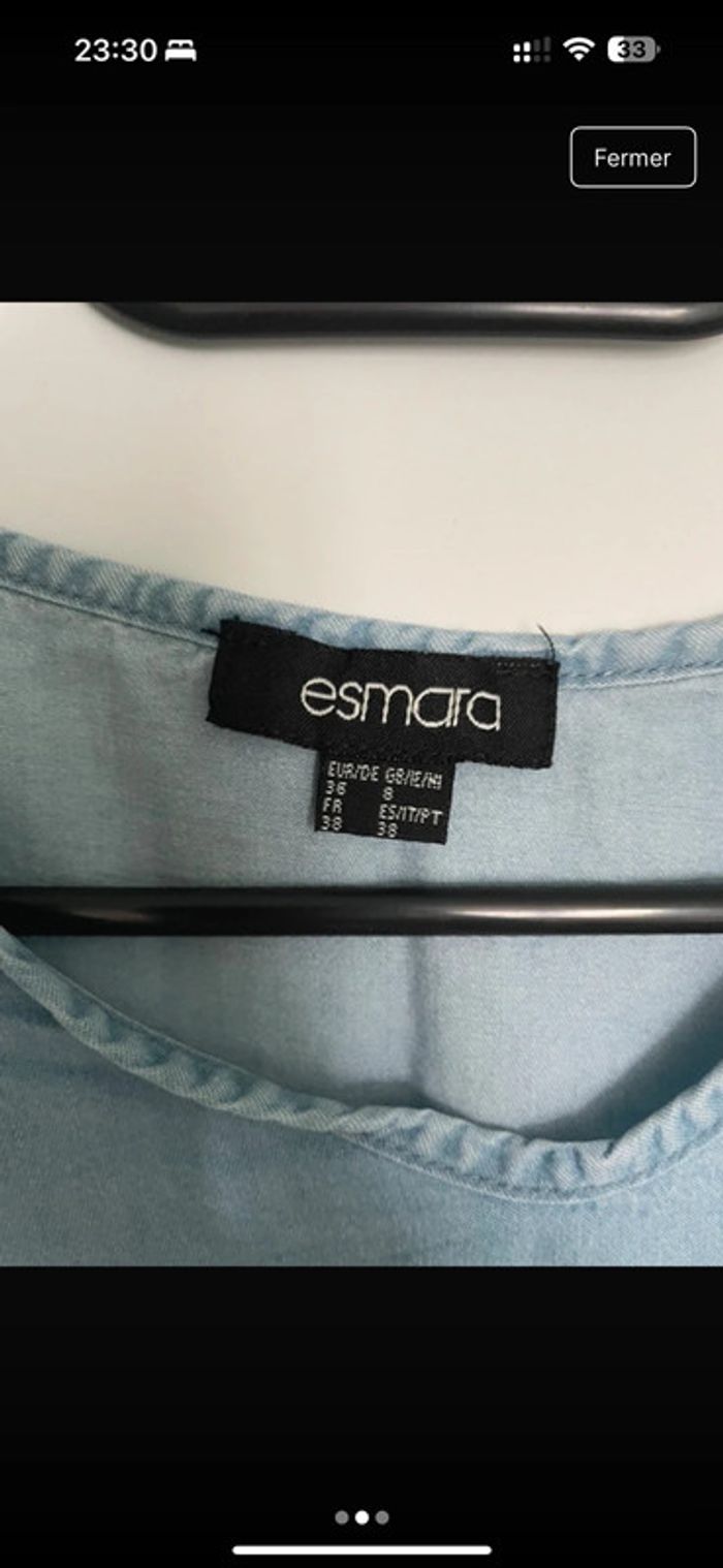 Blouse fluide manches bleue - photo numéro 2
