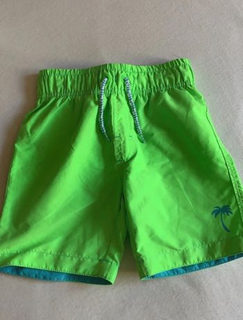 Short de bain vert fluo