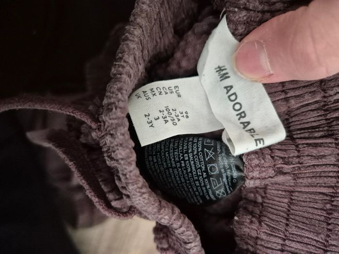 Pantalon velours côtelé hm taille 98/3ans - photo numéro 2