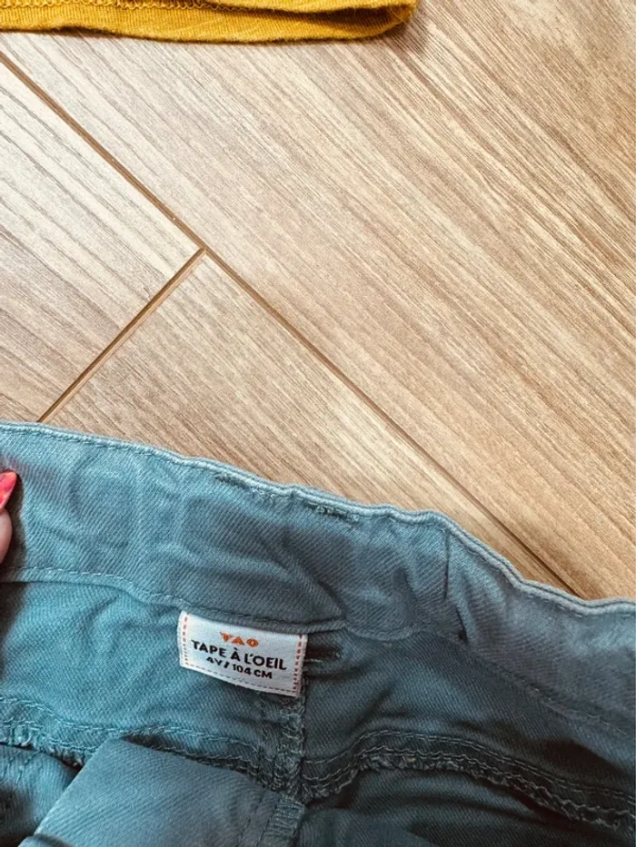 Taille 4 ans tenue 4 pièces fille TAO moutarde kaki * broderie * 🌸 - photo numéro 6