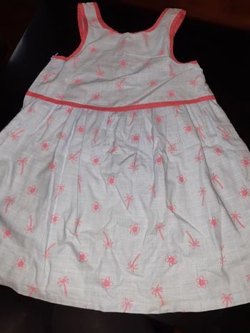 Robe sergent major palmier dos croise rouge bleue