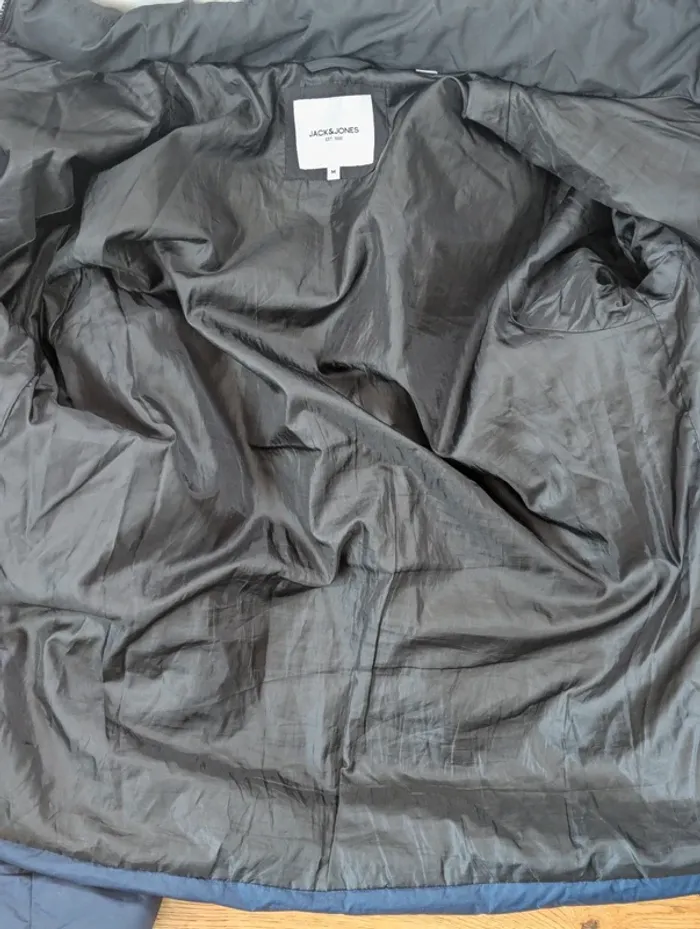 Doudoune bicolore bleu marine et noire Jack & Jones homme taille M - photo numéro 5