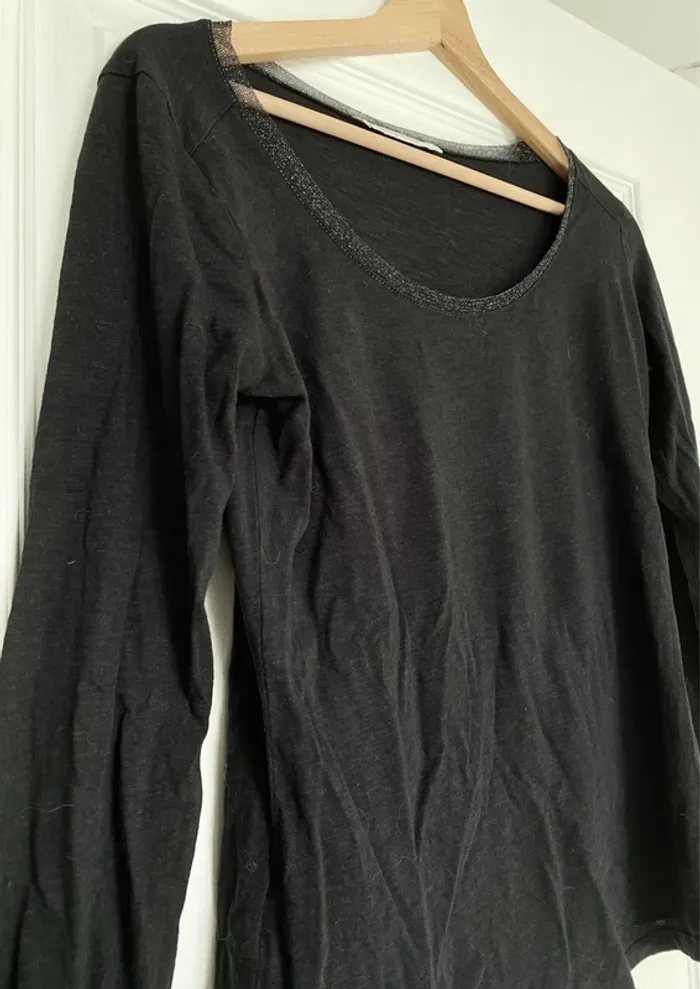 Tshirt manches longues noir Promod - photo numéro 2