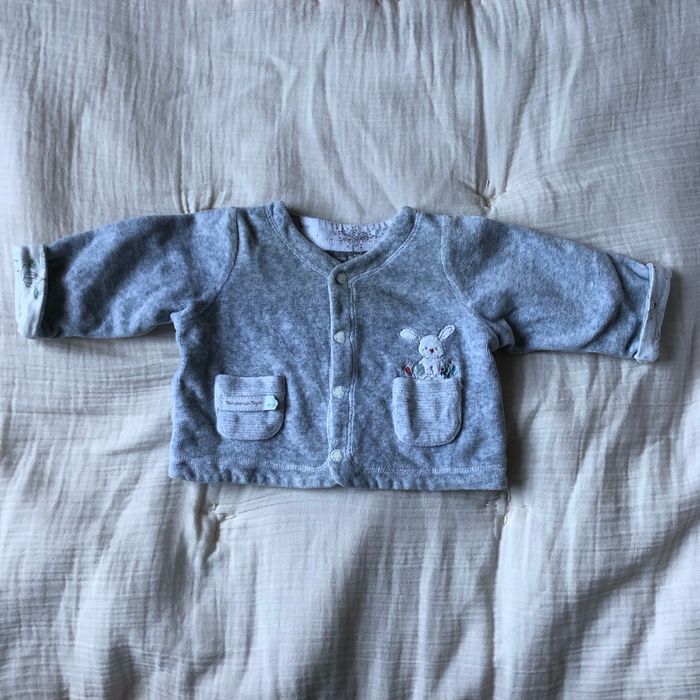 Veste en velours grise 3 mois