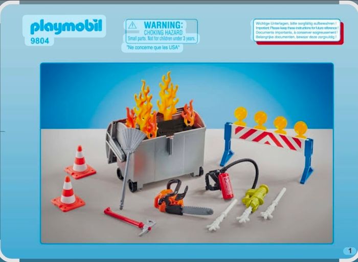 Jouet - jeux de construction playmobil 9804 accessoires de pompiers - Neuf