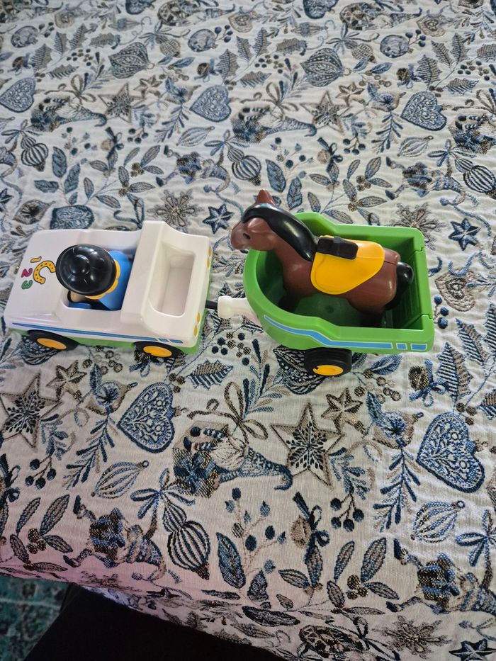 Playmobil 123 voiture avec remorque pour cheval - photo numéro 7