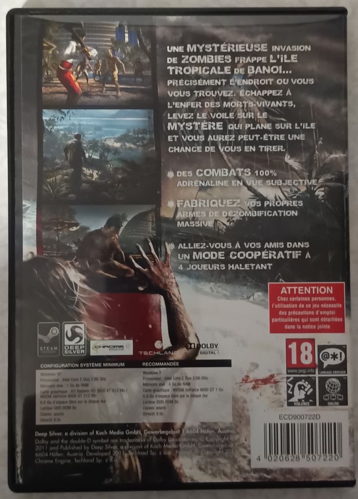 Dead Island: Jeu PC avec notice - photo numéro 2