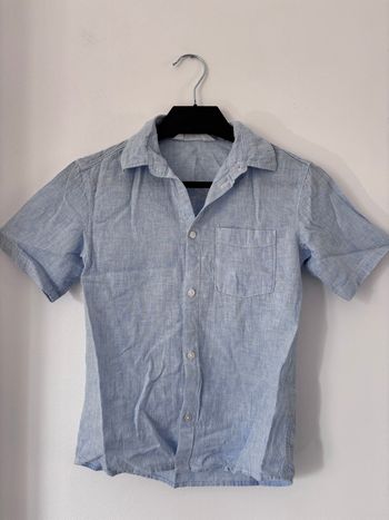 Chemisette bleue rayé manches courtes garçon taille 8 ans H&M