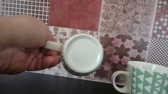 Lot de 2 tasses vert et blanc - photo numéro 3