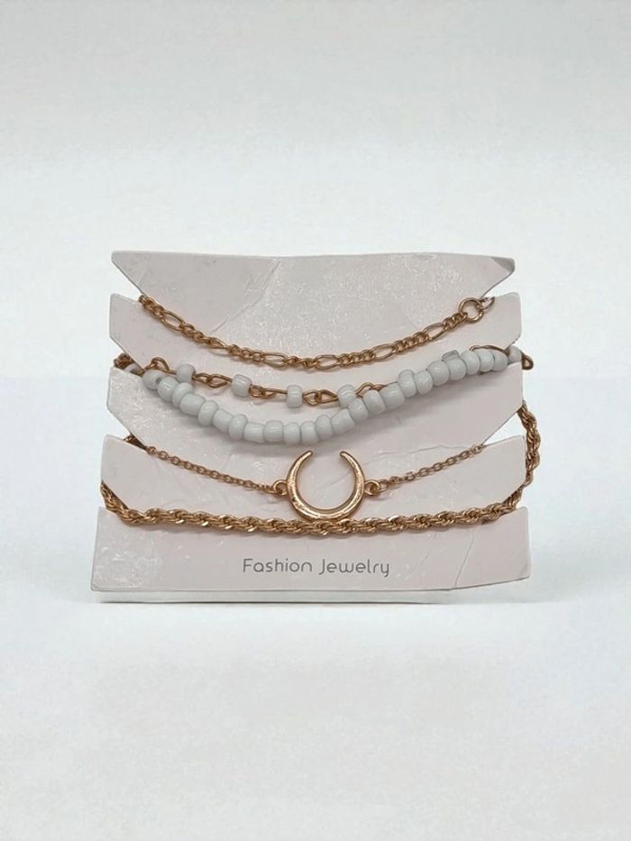 Lot 5 bracelets ajustables dorés - photo numéro 4