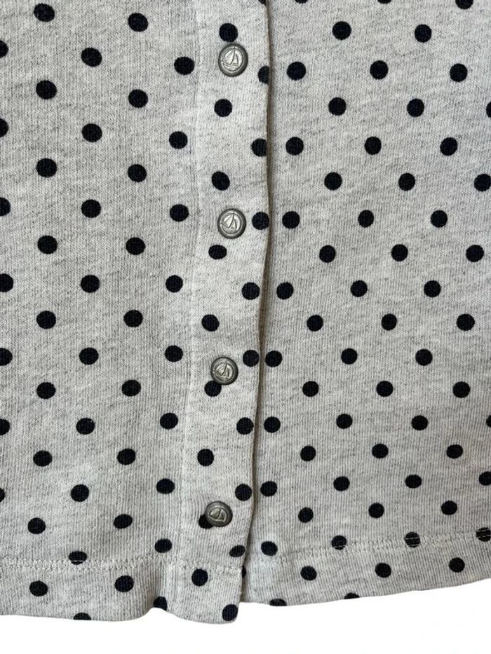 Cardigan gris clair à pois noirs - Petit Bateau 6 ans - photo numéro 3