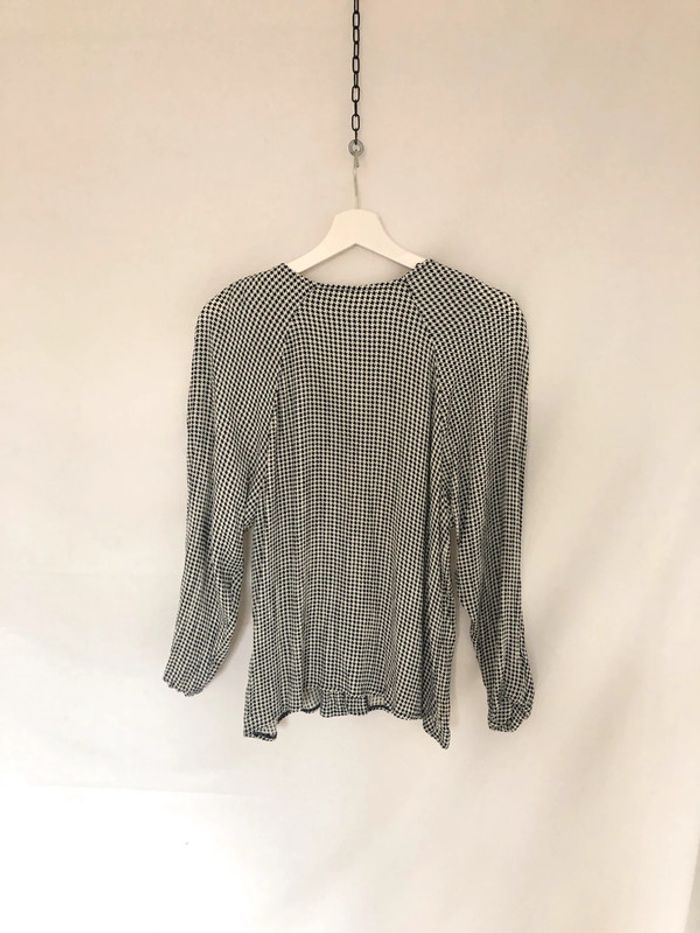 Blouse vintage motif pied-de-poule 42 44 excellent état - photo numéro 9