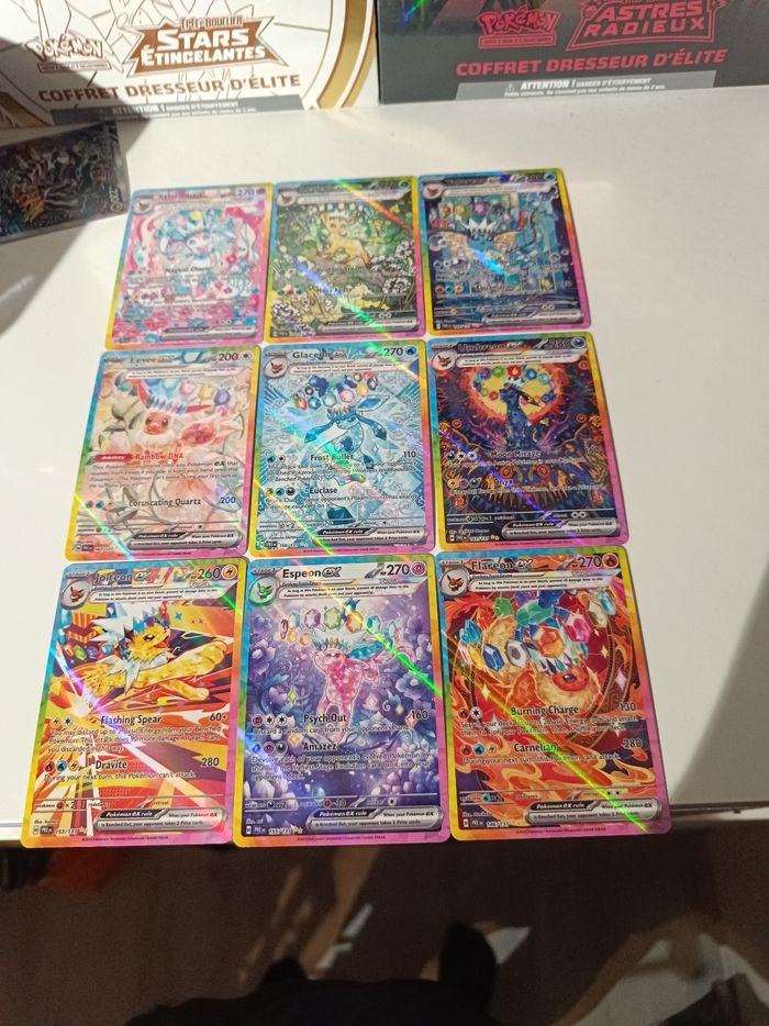 Lot 9 cartes Pokémon évolitions God pack ev8.5  évolutions prismatiques neuves - photo numéro 2