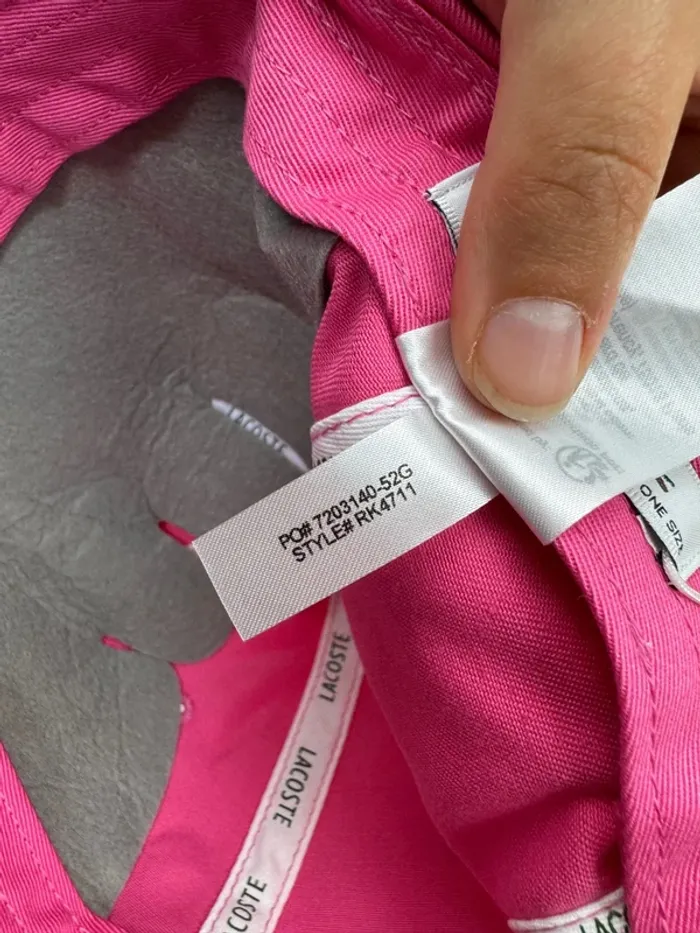Casquette Lacoste Rose Fuchsia Logo Brodé Neuve - photo numéro 8